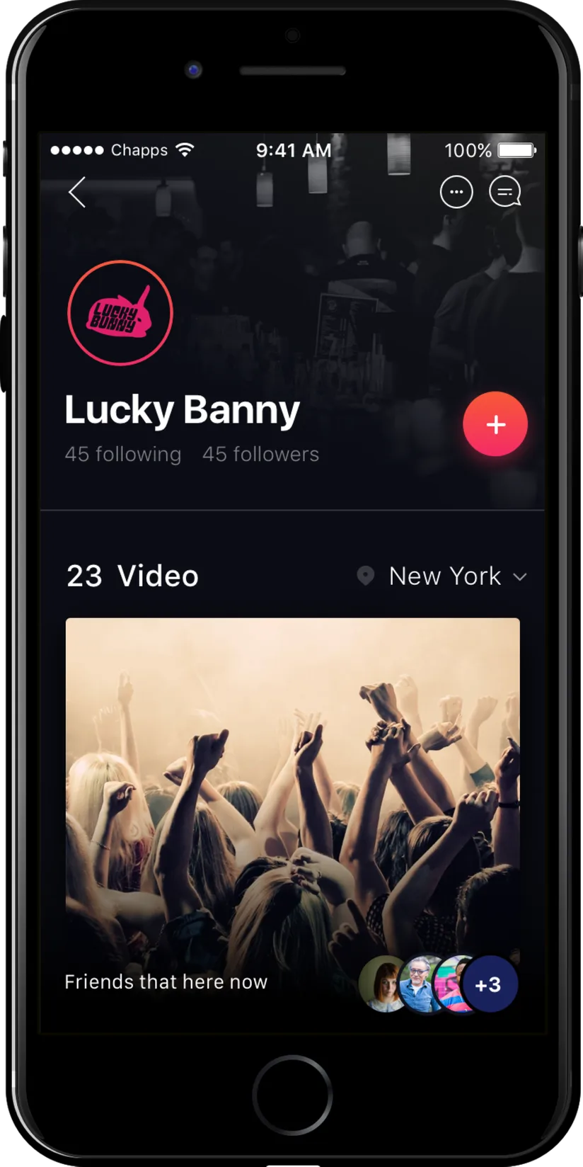 Video sharing app — profile with videos